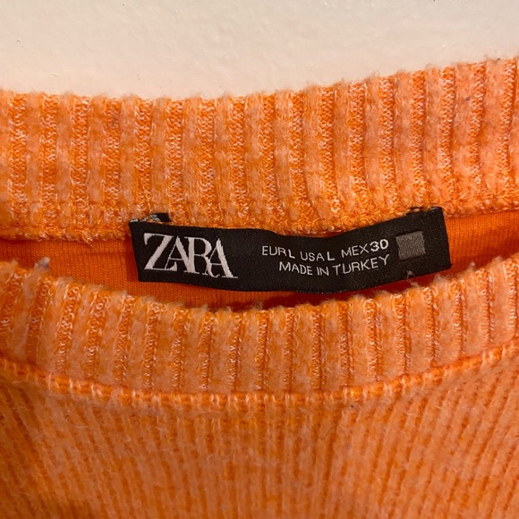 Zara Soft Feel Cropped Long Sleeve Sweater in Orange - Picture 4 of 4